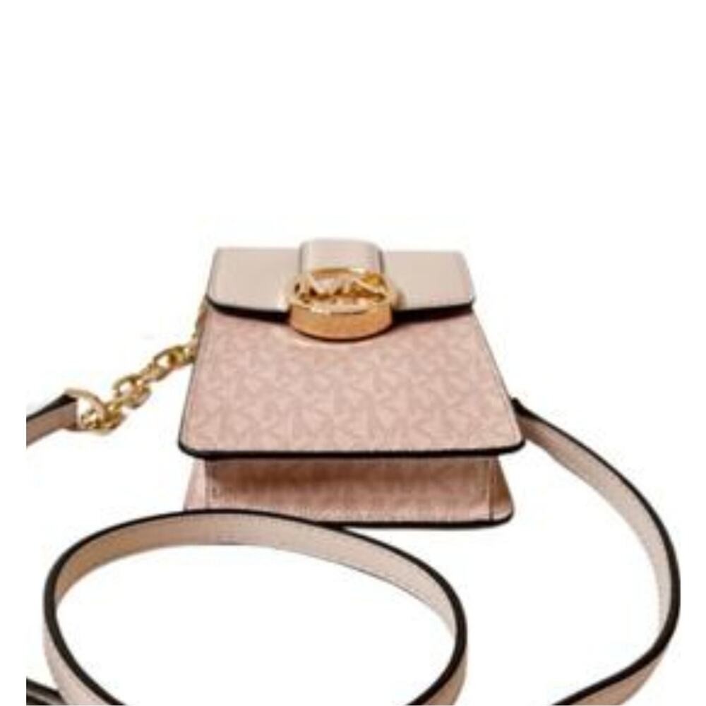 Michael Kors Carmen Logo Print Crossbody Bag Blush - Picture 4 of 11